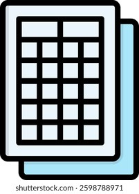 Spreadsheet Icon Lineal Color Vector Illustration