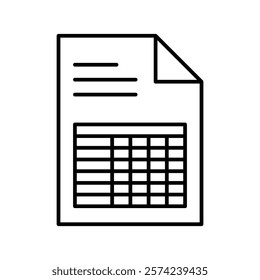 Spreadsheet icon linear logo isolated