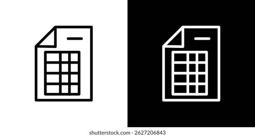 Spreadsheet icon. Logotype vector set