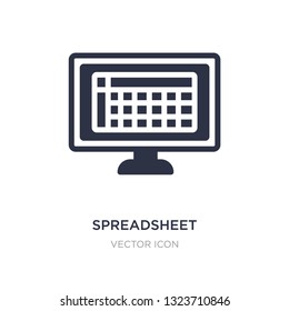 spreadsheet icon on white background. Simple element illustration from Technology concept. spreadsheet sign icon symbol design.