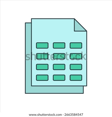 Spreadsheet icon. icon related to design elements. suitable for web site, app, user interfaces,element, printable etc. flat icon style. simple vector design editable