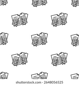 Spreadsheet Icon Seamless Pattern, Computer File Format Of Data Stored In Tabular Form Vector Art Illustration