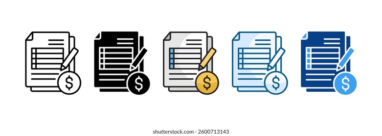 Spreadsheet Icon Set Multiple Style Collection