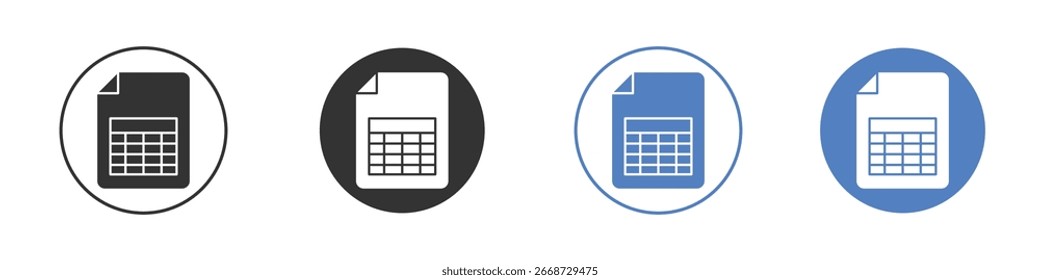 Spreadsheet icon symbol. Quality design element.