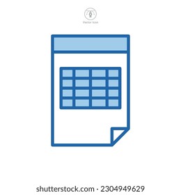 spreadsheet icon symbol template for graphic and web design collection logo vector illustration