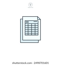 Spreadsheet icon symbol vector illustration isolated on white background