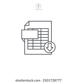 Spreadsheet icon symbol vector illustration isolated on white background