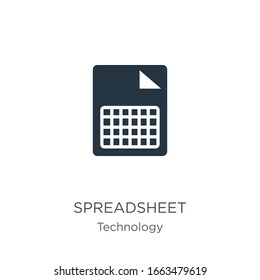 Spreadsheet icon vector. Trendy flat spreadsheet icon from technology collection isolated on white background. Vector illustration can be used for web and mobile graphic design, logo, eps10