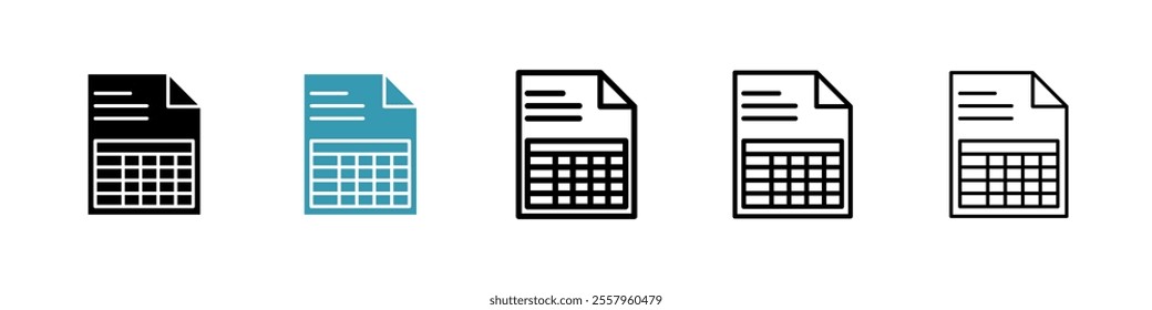 Spreadsheet icons pack in black and blue.