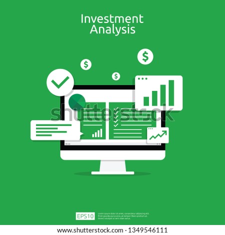 Spreadsheet on Computer screen flat icon. Financial accounting report or investment analysis business concept. office things for planning and accounting, audit, project management, marketing, research