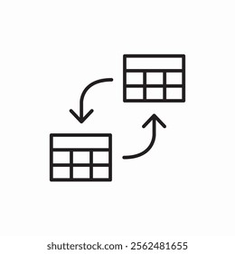 spreadsheet swap icon sign vector