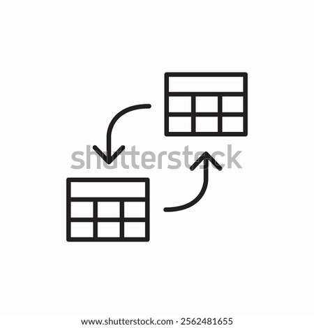 spreadsheet swap icon sign vector