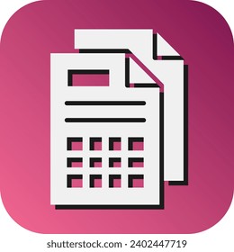 Spreadsheet  Vector Glyph Gradient Background Icon For Personal And Commercial Use.
