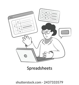 Spreadsheets Flat Style Design Vector illustration. Stock illustration