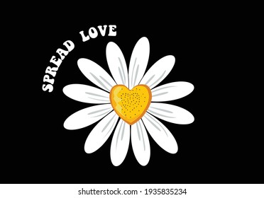 vector de margarita del corazón del amor de esparcimiento