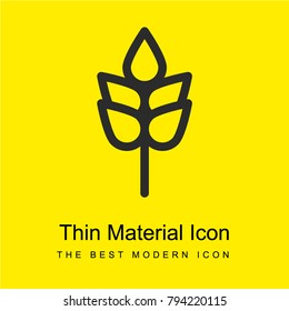 Sprig with five leaves bright yellow material minimal icon or logo design