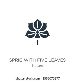 Sprig with five leaves icon vector. Trendy flat sprig with five leaves icon from nature collection isolated on white background. Vector illustration can be used for web and mobile graphic design, 