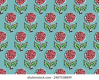 SPRIG FLORAL AJRAKH PATTERN AND BLOCK PRINT PATTERN BATIK PRINT BACKGROUND DIGITAL PRINTING TEXTILE PATTERN
