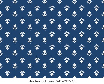 SPRIG FLORAL AJRAKH SEAMLESS PATTERN AND BLOCK PRINT PATTERN BATIK PRINT BACKGROUND DIGITAL PRINTING TEXTILE PATTERN VECTOR ILLUSTRATION