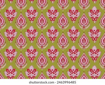 SPRIG FLORAL WITH BLOCK PRINT DETAIL SEAMLESS PATTERN IN EDITABLE VECTOR FILE