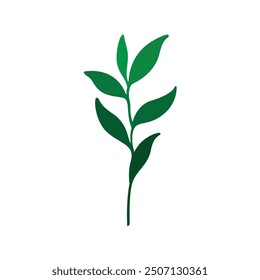 a sprig of green leaf plant logo vector