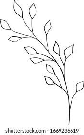 Espiral con hojas estilo doodle de imagen vectorial. Aislado sobre un fondo blanco. Para imprimir, colorear para niños, patrón para tatuajes y patrones. Soportado