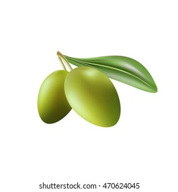 Sprig Of Olive Fruit Isolated Object