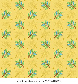 Sprigs doodle pattern / Seamless structure of floral elements. The different graphics are all on separate layers so they can easily be moved or edited individually.  
