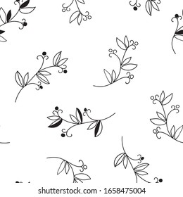 Pizarras con hojas y bayas. Diseño elegante de dos tonos vectorial sin inconvenientes.