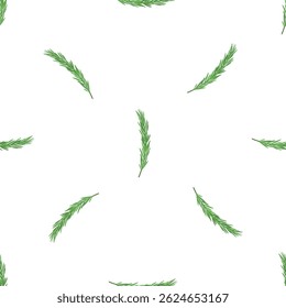 Sprigs of rosemary form a seamless pattern, ideal for culinary or food related backgrounds