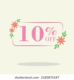 Primavera 10 por ciento descuento etiqueta cuadrada Venta Naranja primavera Etiqueta de la oferta precio etiqueta vectorial pegatina