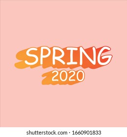 spring 2020 vector pink background, 3d font style
