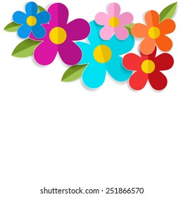 Spring 3d flowers isolated on white. Vector EPS 10.