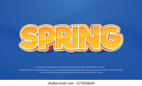 Spring 3d Style Editable Text Effect