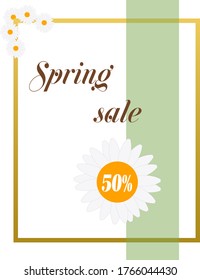 Spring 50% sale offer banner poster