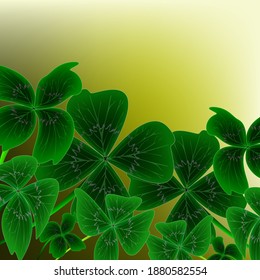 
Fondo abstracto de primavera, diseño floral, oxalisa con hojas verdes