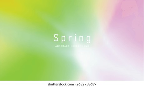 A spring abstract background green yellow pink gradient soft pastel blur gentle fresh light nature seasonal smooth artistic modern bright cheerful creative design decorative elegant minimal texture