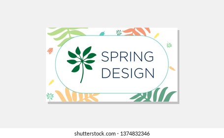 Spring Abstract background. Leaf template design. Leaves template background. Poster. Vector.