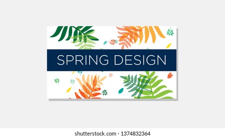 Spring Abstract background. Leaf template design. Leaves template background. Poster. Vector.