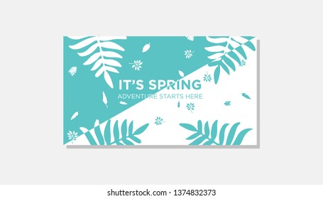 Spring Abstract background. Leaf template design. Leaves template background. Poster. Vector.