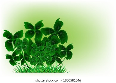
Spring abstract background, vector floral design, oxalisa with green leaves