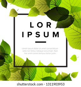 Spring abstract floral flyer template with place for your text