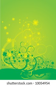 Spring abstract fresh shamrock design background