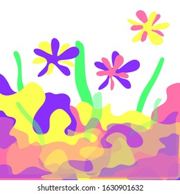 Spring abstract multicolored floral background. Vector illustration for design