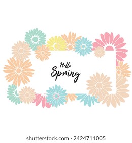 Spring abstract vector backgrounds with flowers,Art illustration for card, banner, invitation, social media post, poster, advertising.