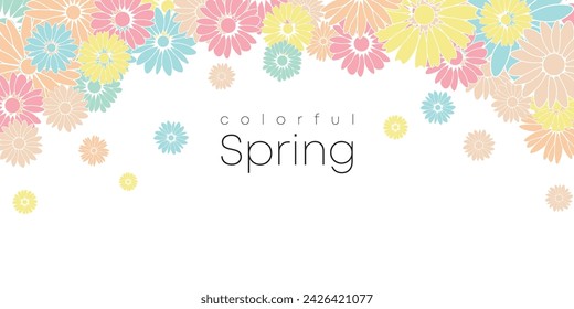 Spring abstract vector backgrounds with flowers,Art illustration for card, banner, invitation, social media post, poster, advertising.