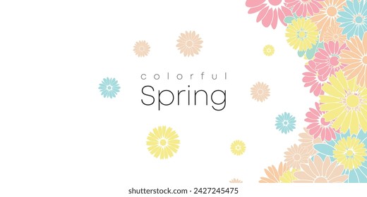 Spring abstract vector backgrounds with flowers,Art illustration for card, banner, invitation, social media post, poster, advertising.