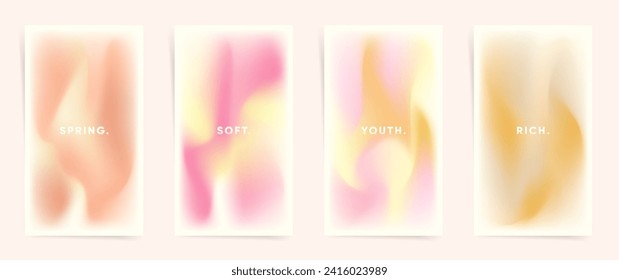 Spring Aesthetic Gradient Backgrounds - Pink and Golden Mesh Textures for Posters, Flyers, and Social Media Story Posts.