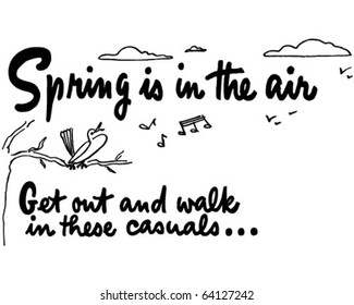 Spring Is In The Air - Ad Header - Retro Clipart