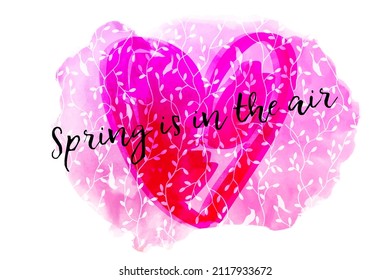Spring in the air. Beautiful card. Vector illustration